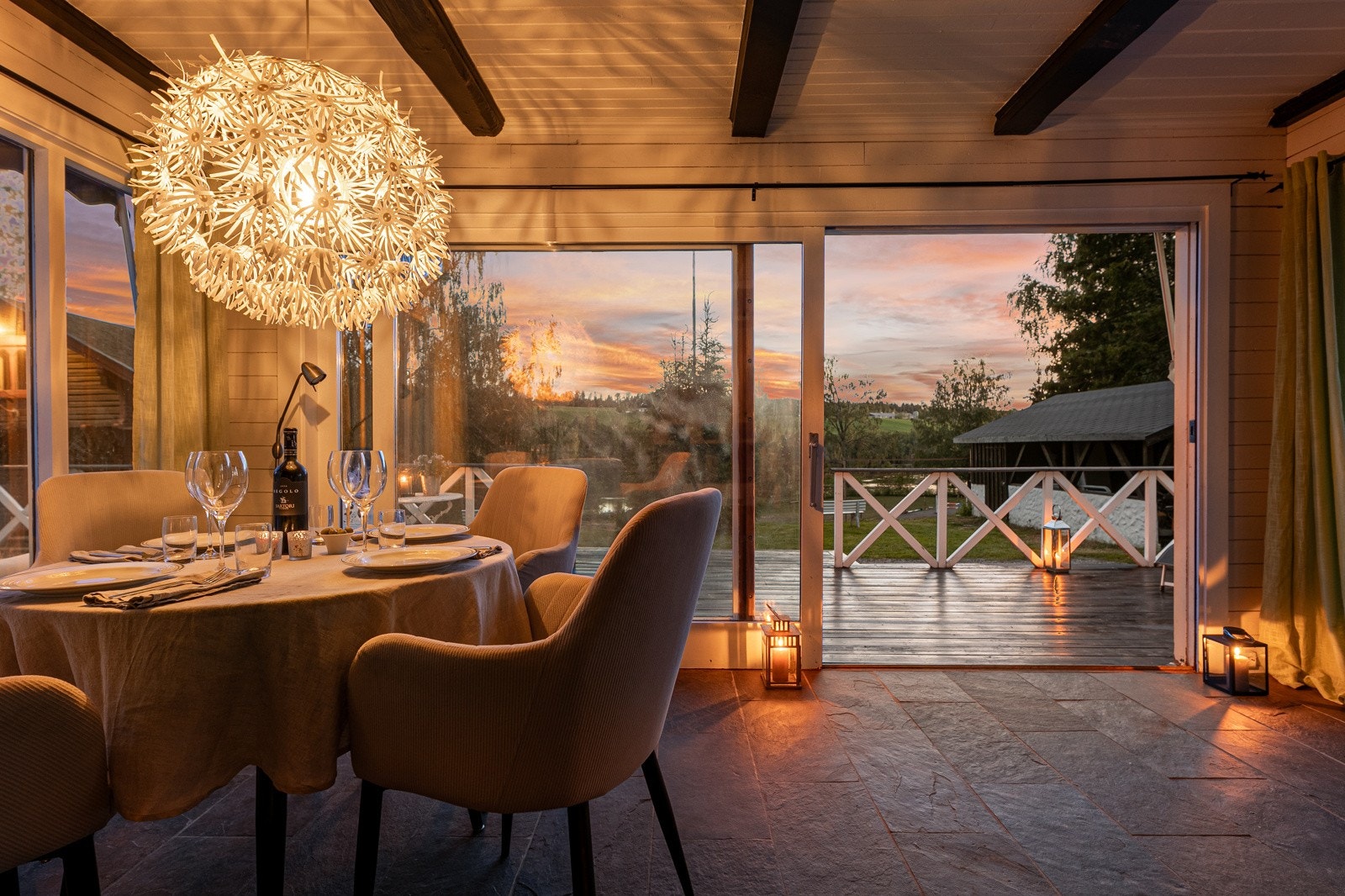 Kveldsstemning fra vinterhagen Galleribilde