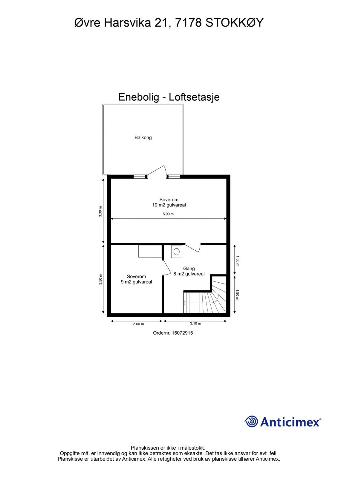 Planskisse loftsetasje. Galleribilde