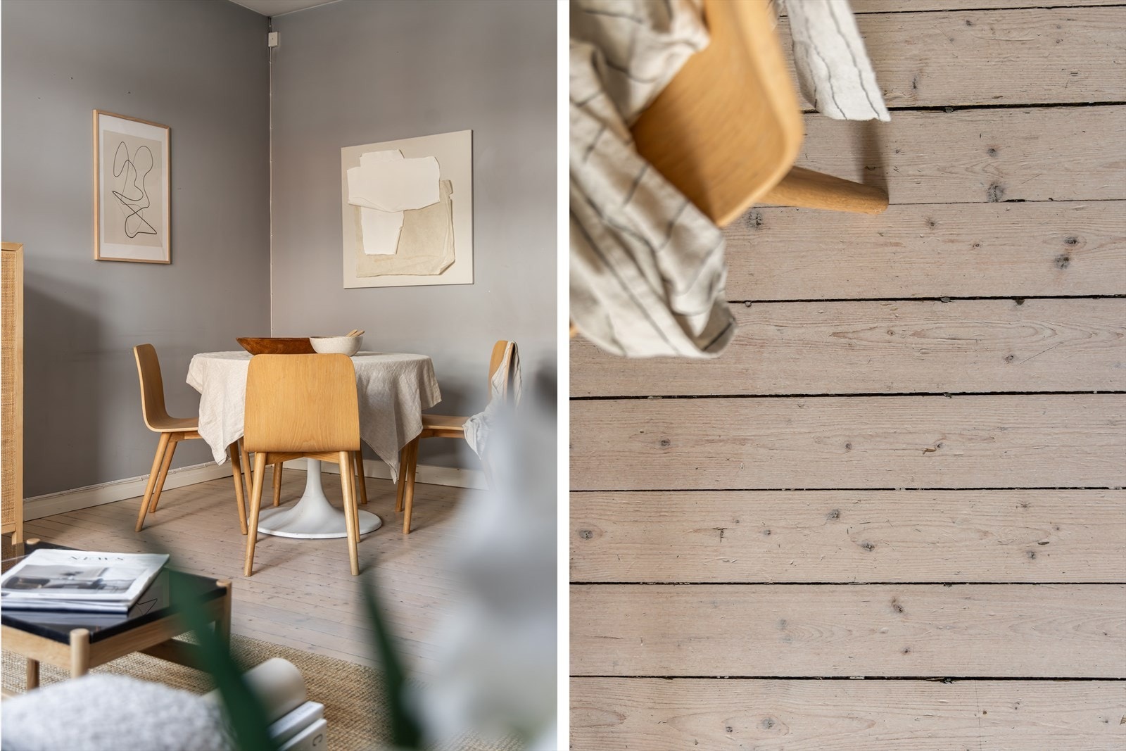 Leiligheten byr på et sjarmerende og originalt tregulv Galleribilde