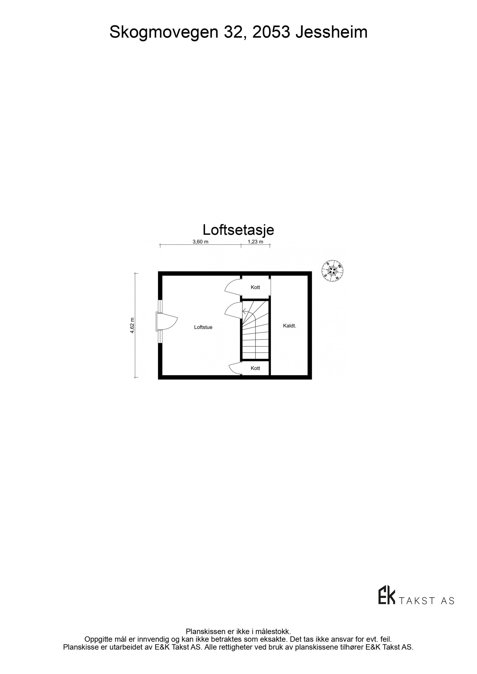 Plantegning Loftsetasje. Galleribilde