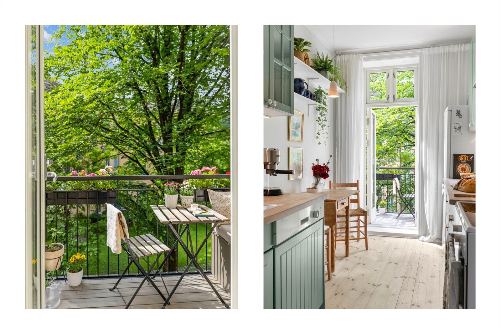 Utgang til balkong fra kjøkken Galleribilde