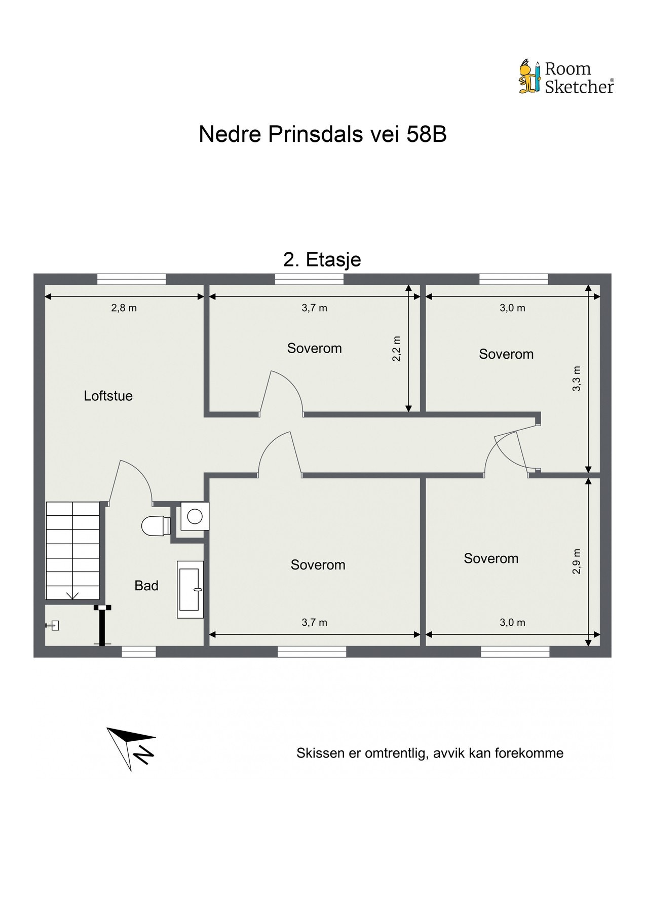 Plantegning 2. etasje Galleribilde