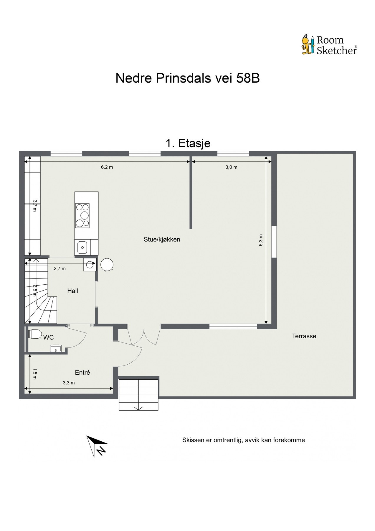 Plantegning 1. etasje Galleribilde
