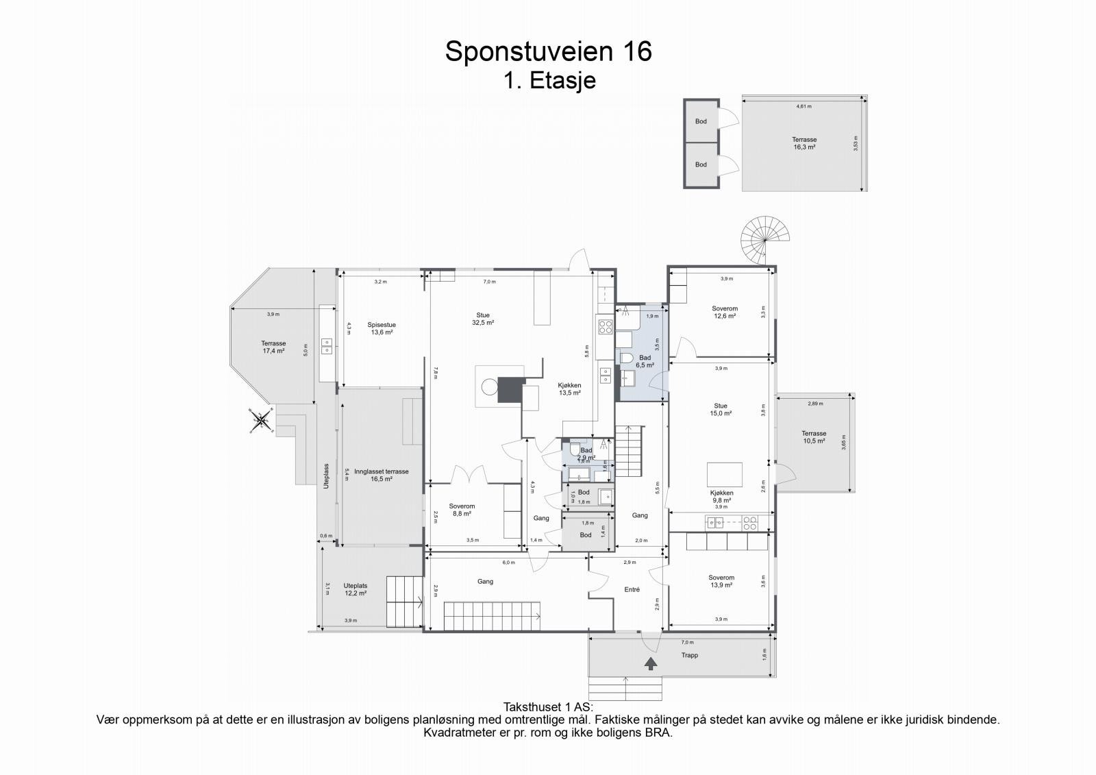 Planskisse 1. etasje. Galleribilde