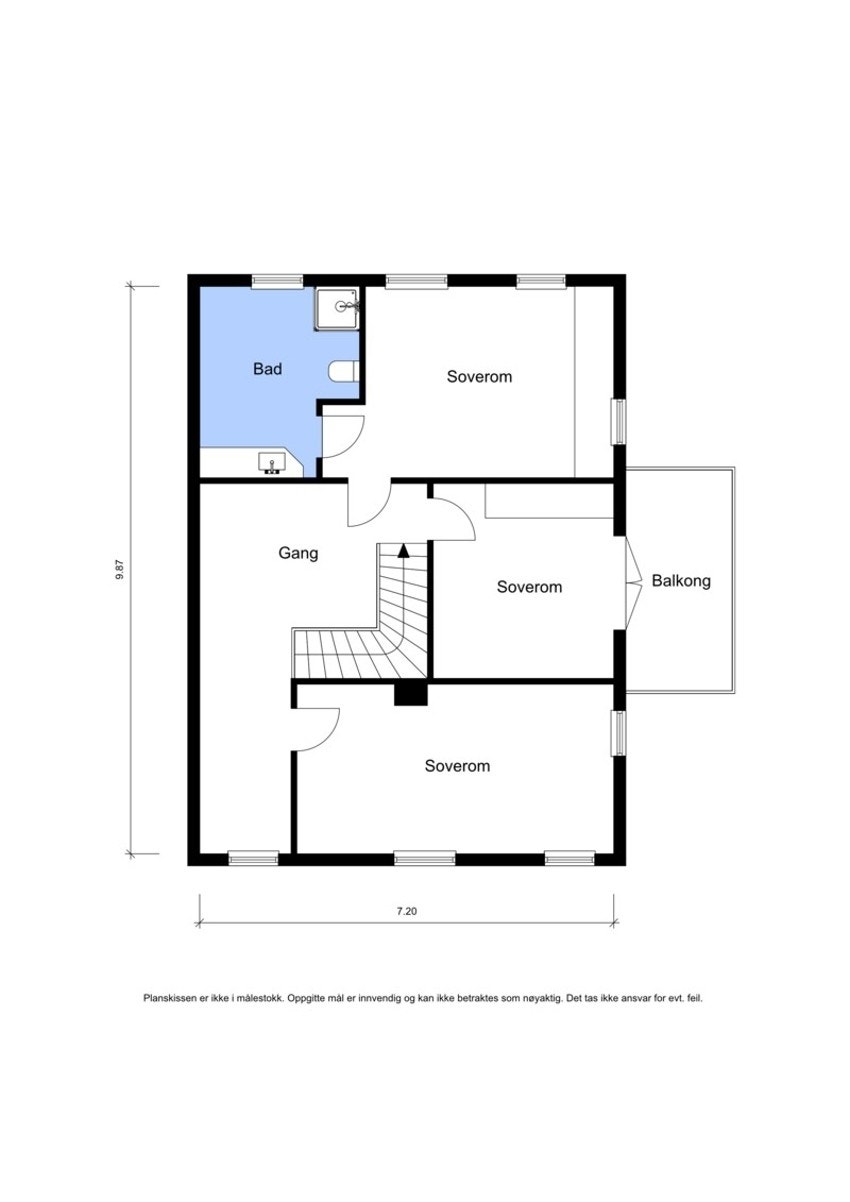 2. etasje hall, 3 soverom og bad Galleribilde