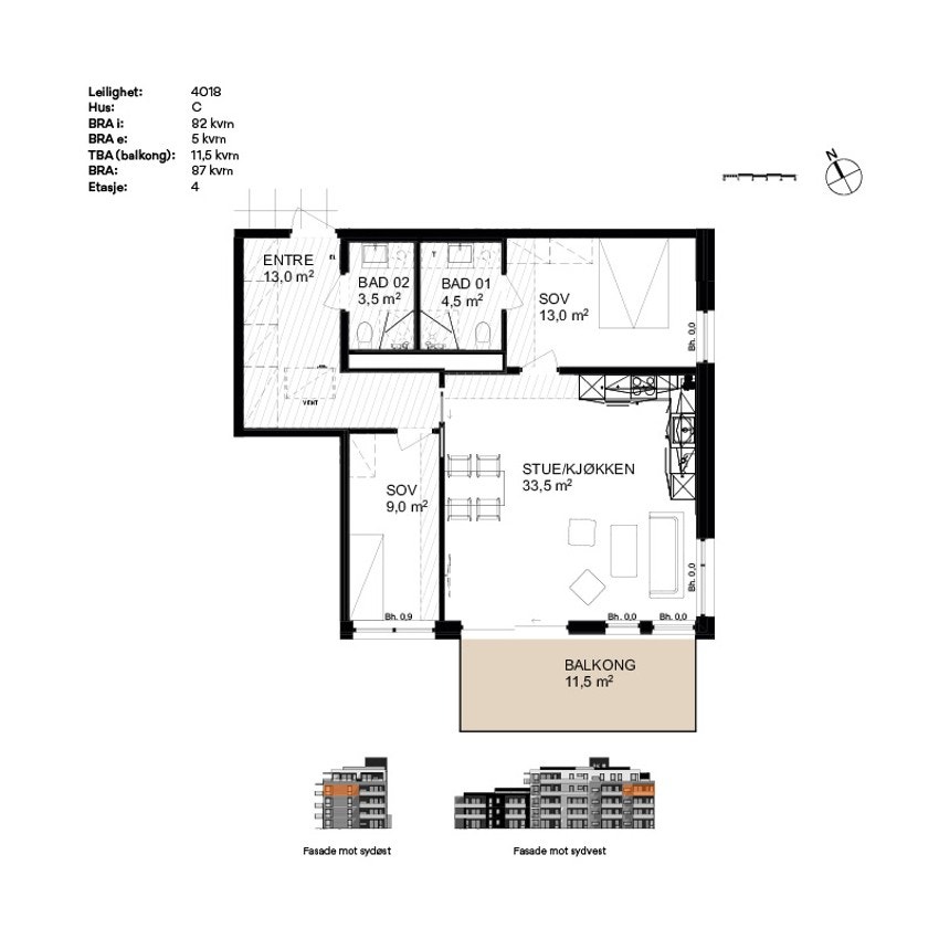 Plantegning Brekketunet C4018 Galleribilde