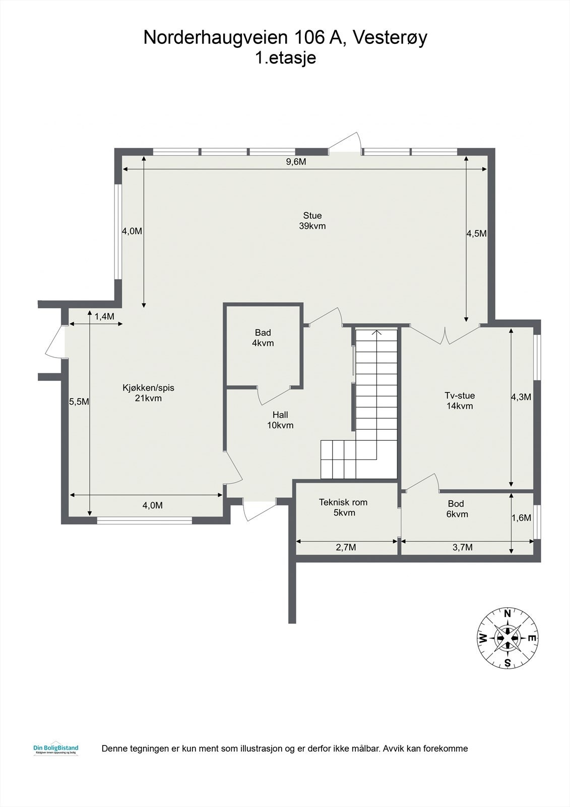 Plantegning, 1. etasje. Galleribilde
