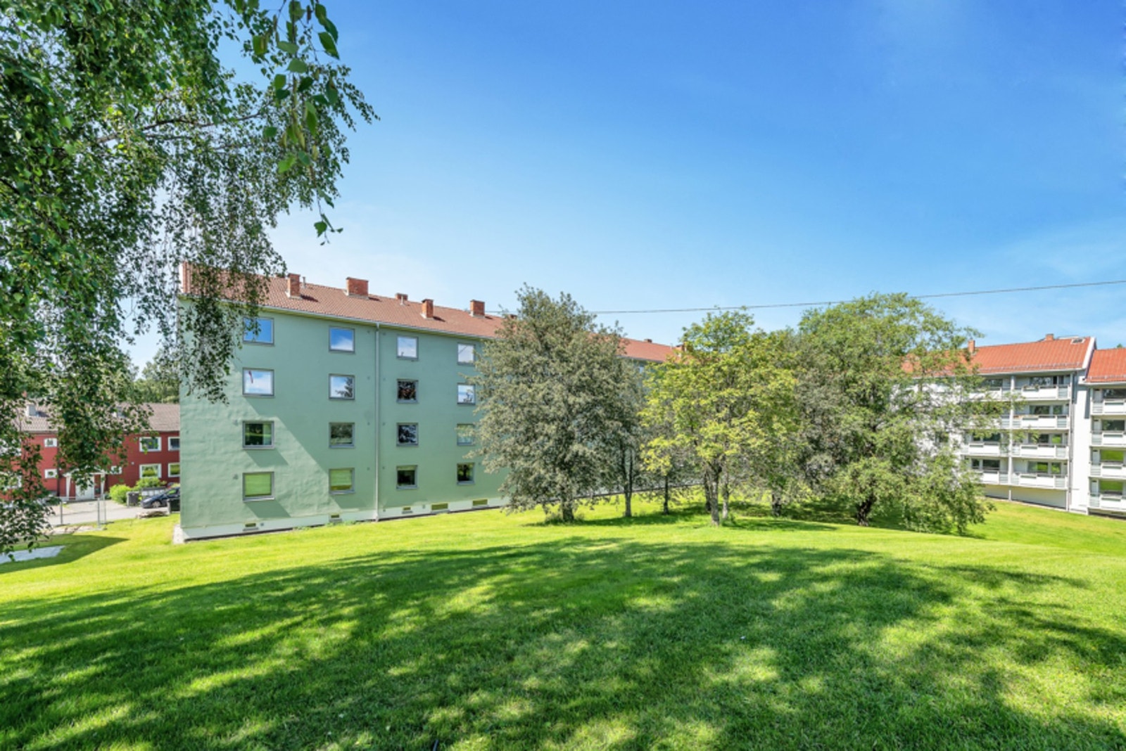 Bo godt med store grøntarealer rundt deg og masse av plass til lufting av hund og kos med ungene. Galleribilde