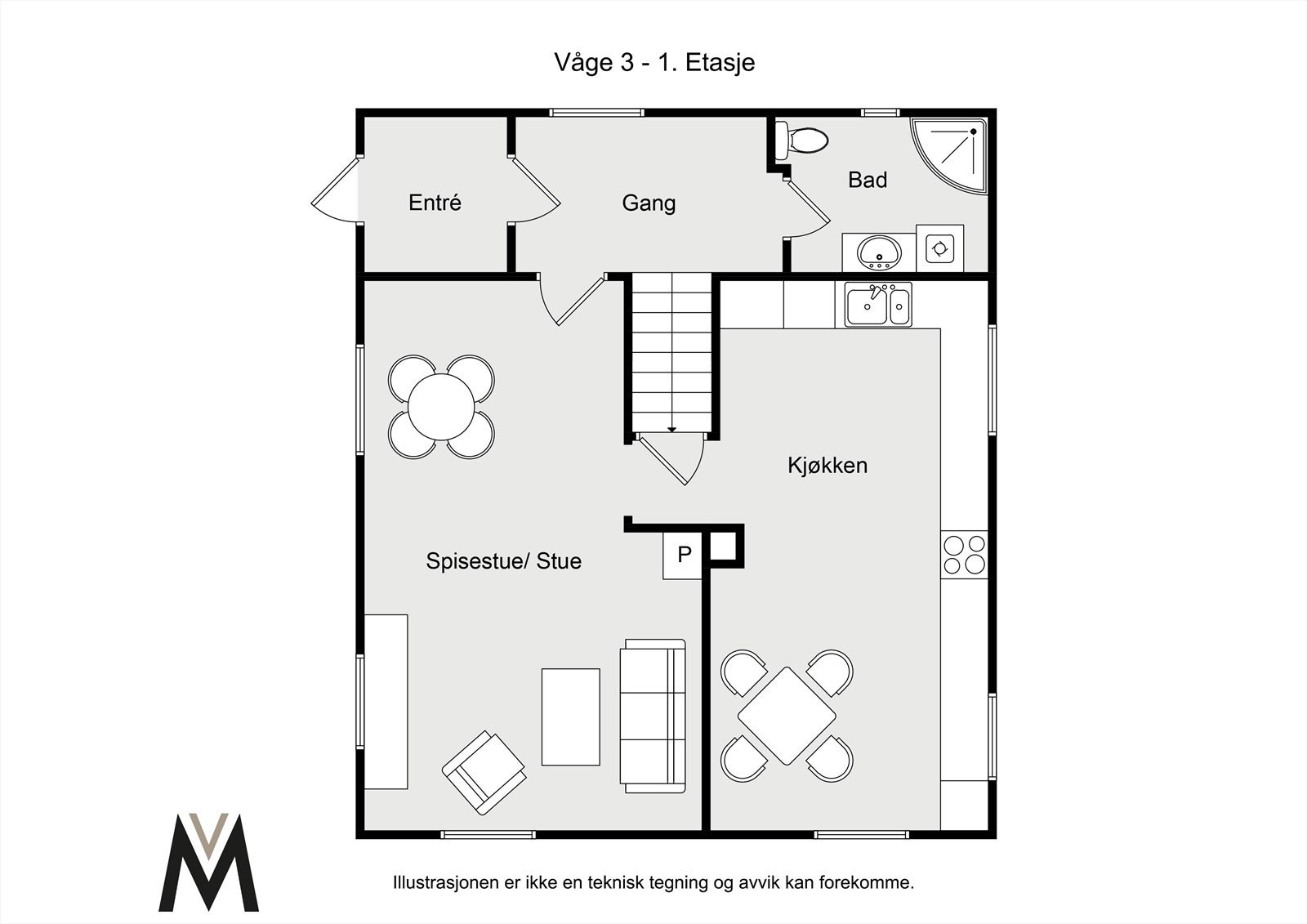 Plantegning 1. etasje Galleribilde