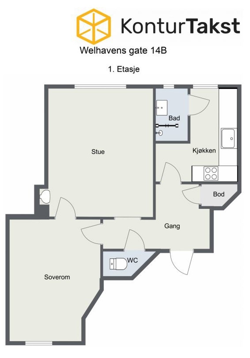 Plantegning Welhavens gate 14B Galleribilde