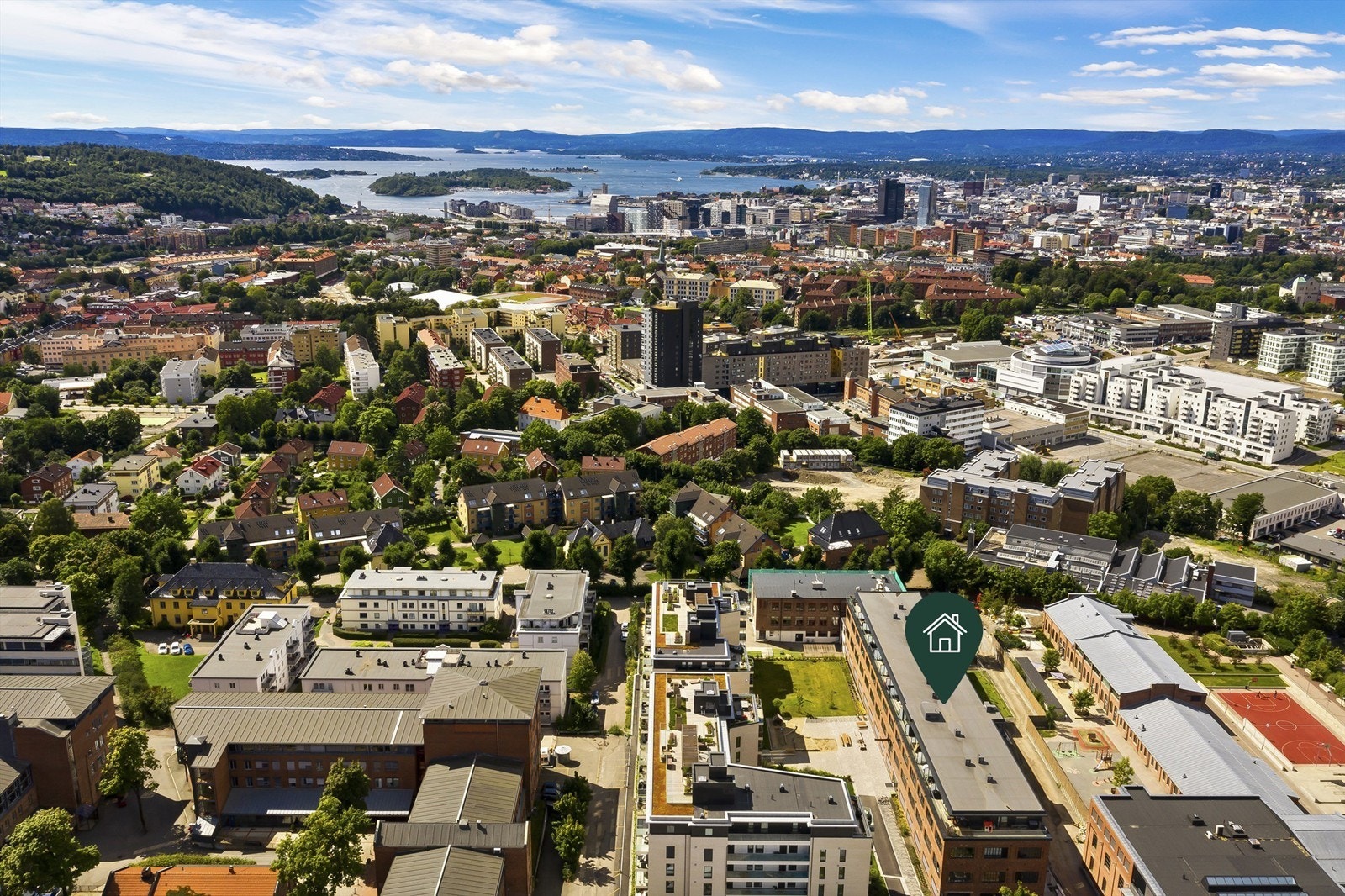 En bydel i rivende utvikling - nydelige grønne lunger i nabolaget på Galleribilde