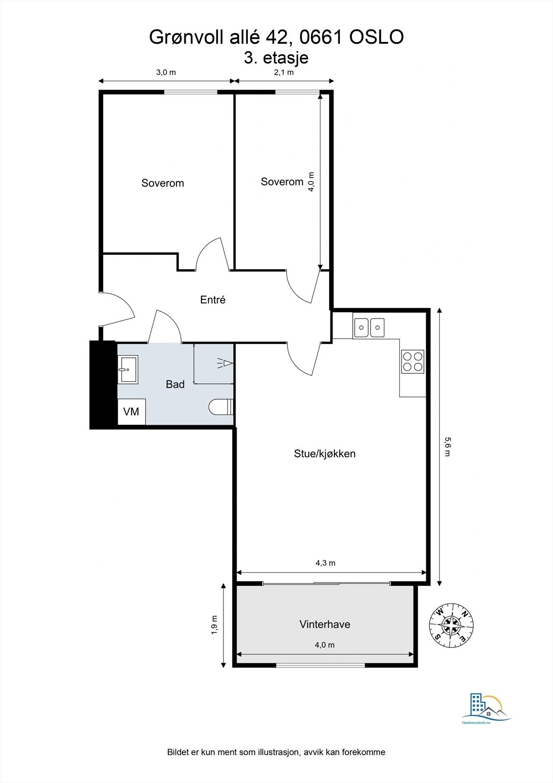 Her får du en smart planløsning med god størrelse på alle rom. Galleribilde