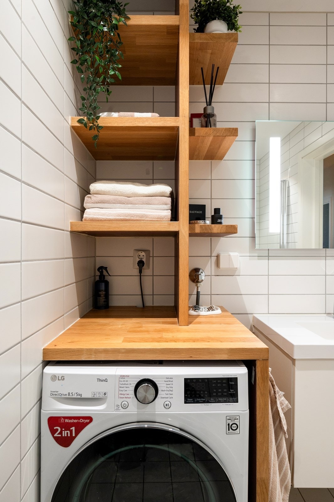 Det er opplegg for vaskemaskin. Galleribilde