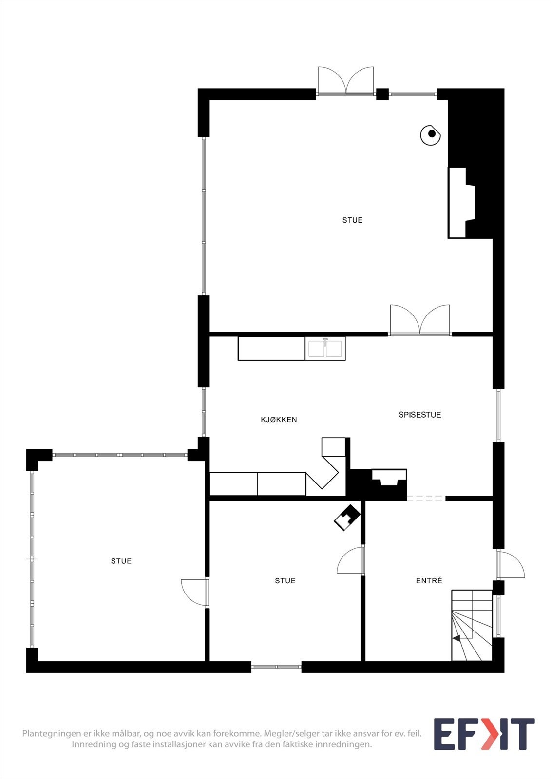 Plantegning 1. etasje Galleribilde