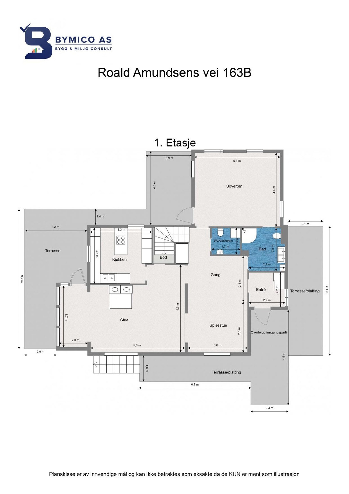 Plantegning 1 etg Galleribilde