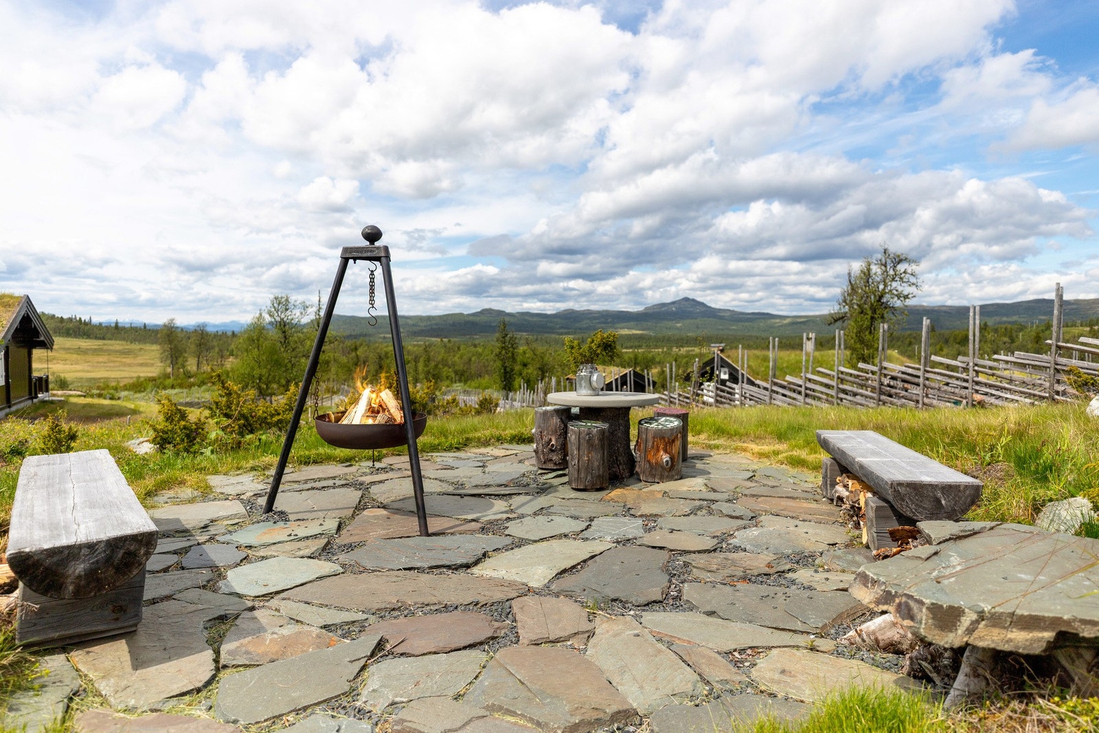 Sommerbilde av grillplassen. Galleribilde