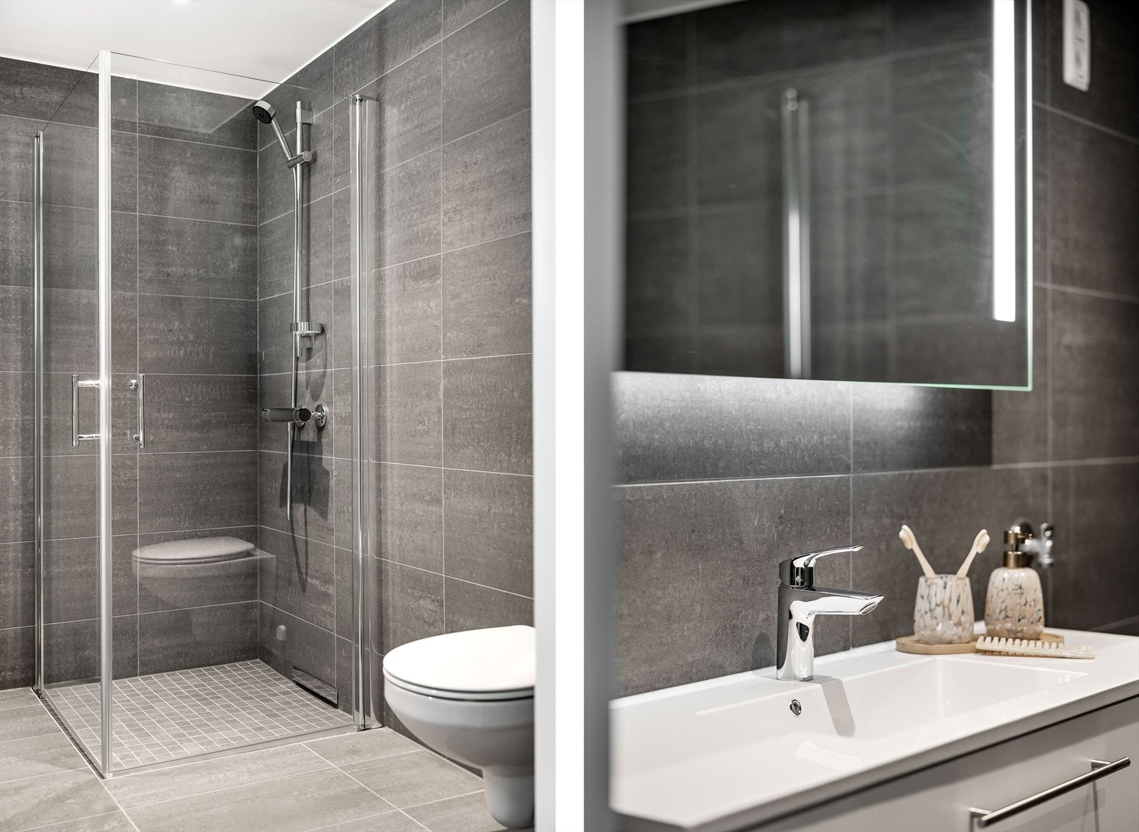 Pent, flislagt bad Galleribilde