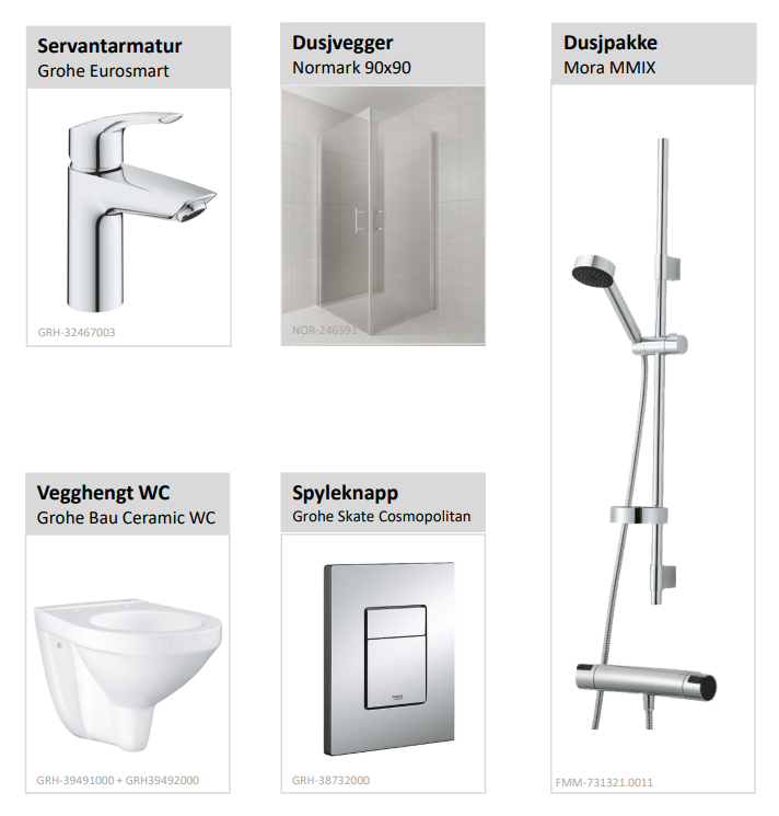 Produkter levert i baderommet Galleribilde