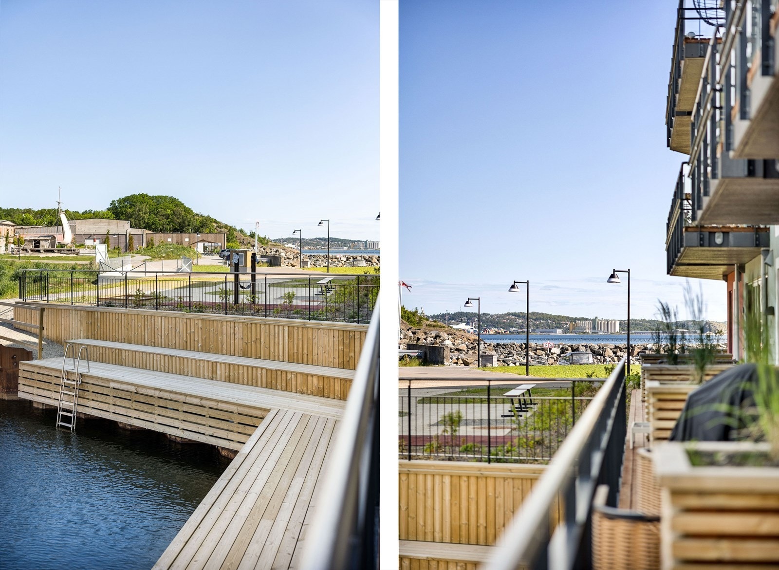 Fin bryggeterrasse med unik nærhet til kanalen og gode solforhold. Også fin utsikt i retning nord og retning Larvik by. Galleribilde