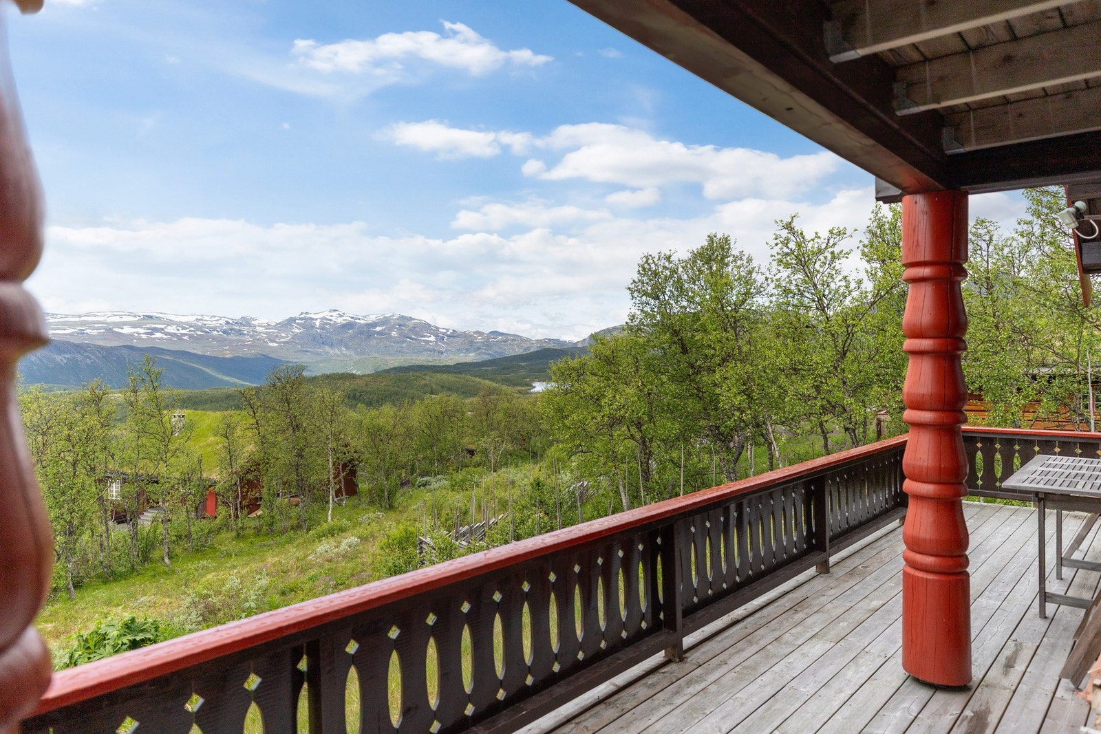 Eiendommen ligger på 1015 moh. med en vakker utsikt mot blant annet Slettefjell, Mugnetind, Raudalen og deler av Jotunheimen Galleribilde