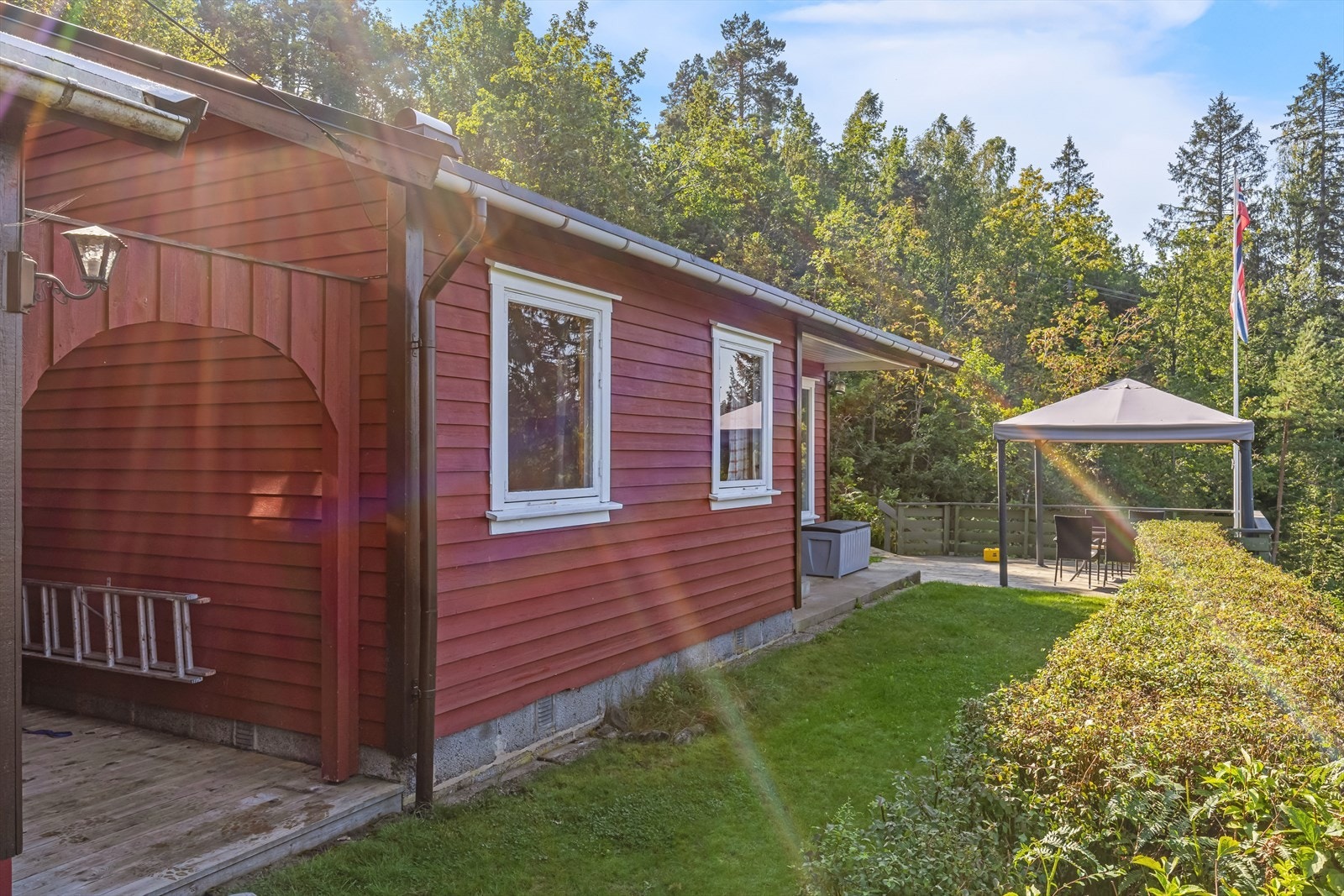 Skjermet og tilbaketrukket uteområdet Galleribilde