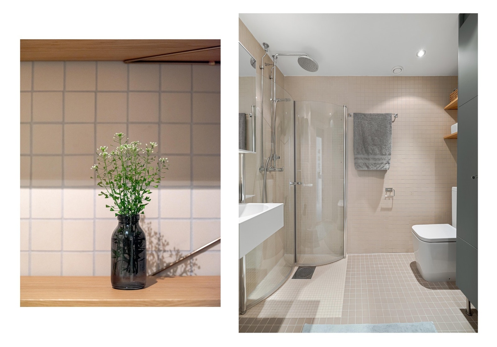 Delikat flislagt bad fra 2006 i regi av borettslaget. Galleribilde