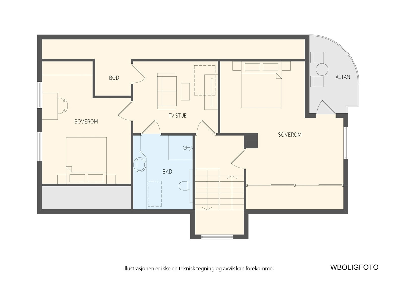- Planløsning loftsetasje - Galleribilde
