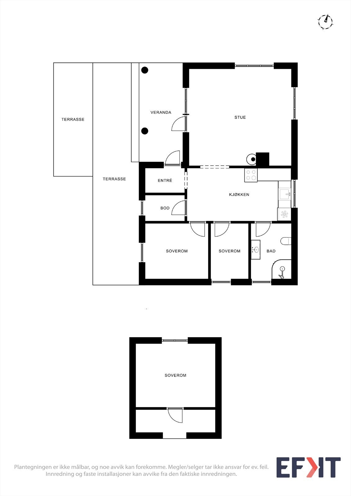 Plantegninger fritidsbolig og anneks Galleribilde