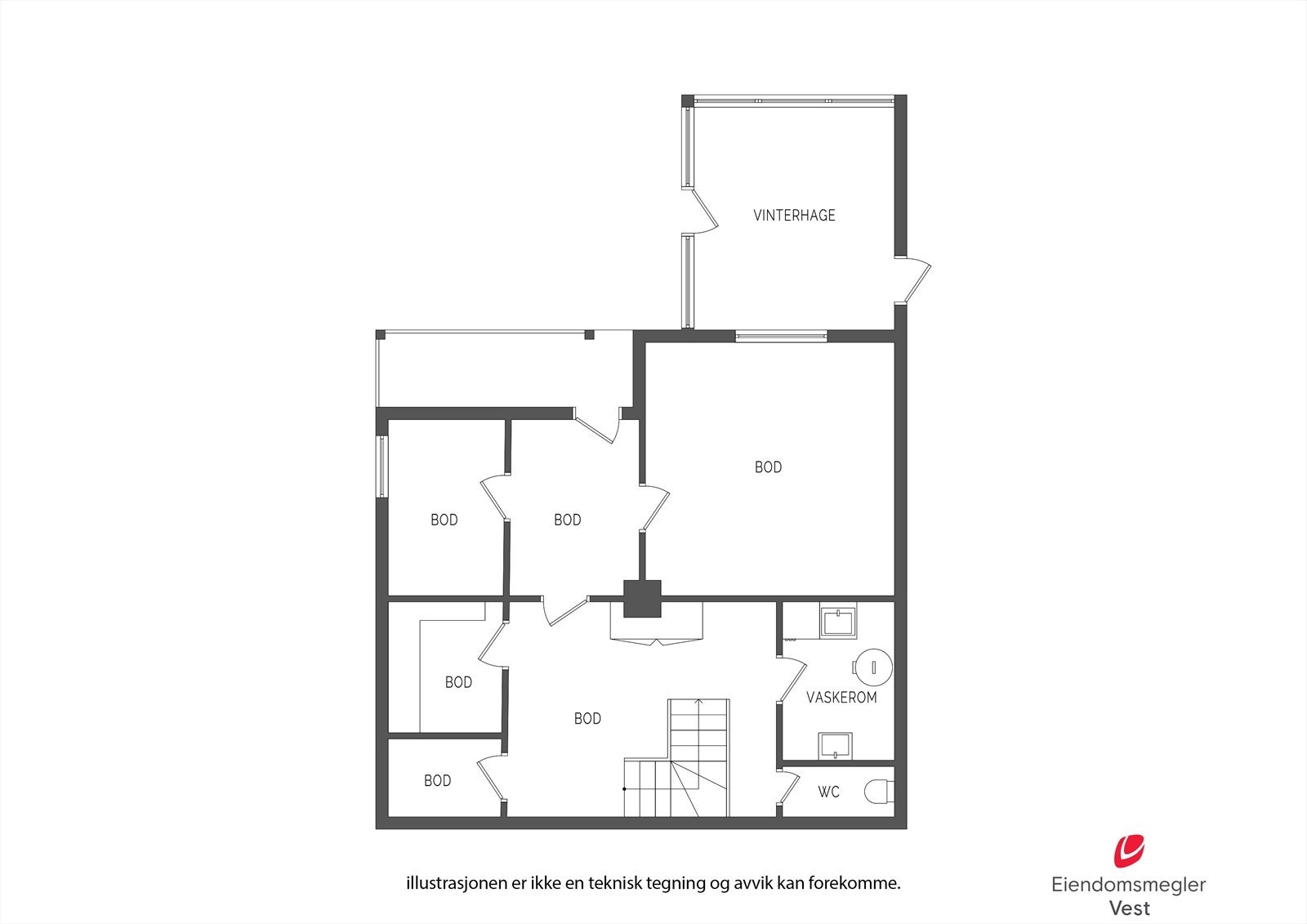 Plantegning underetasje. Galleribilde