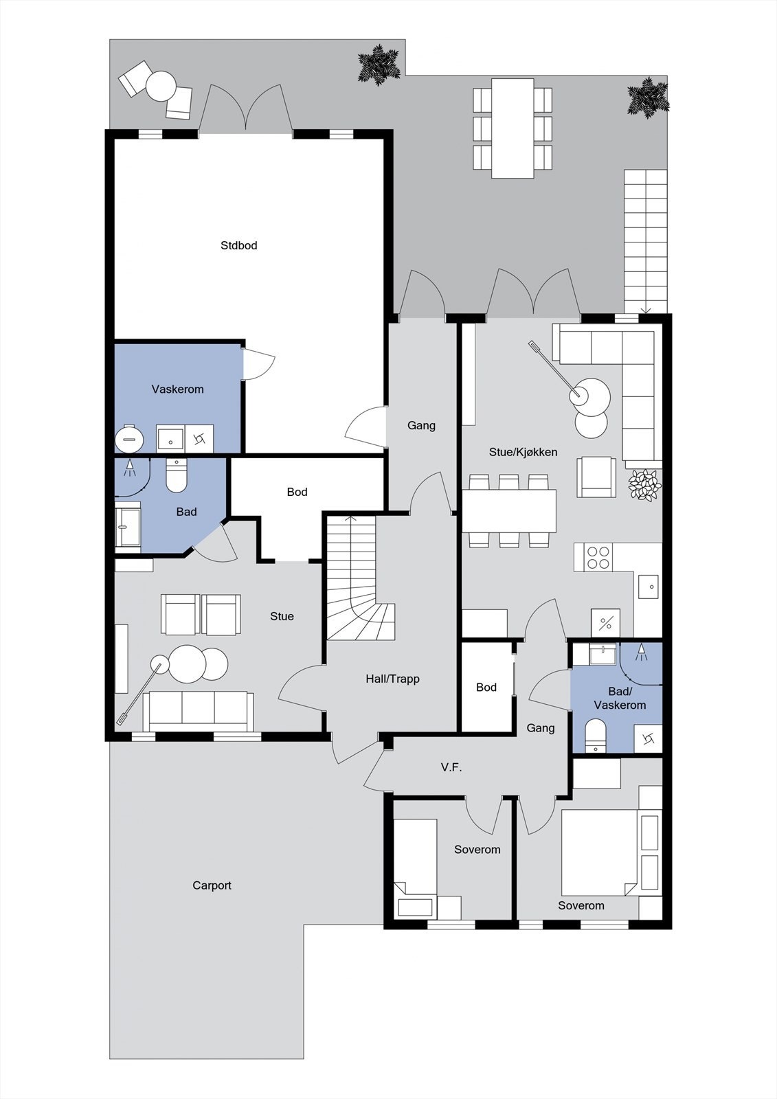 Planløsning 1. etasje Galleribilde