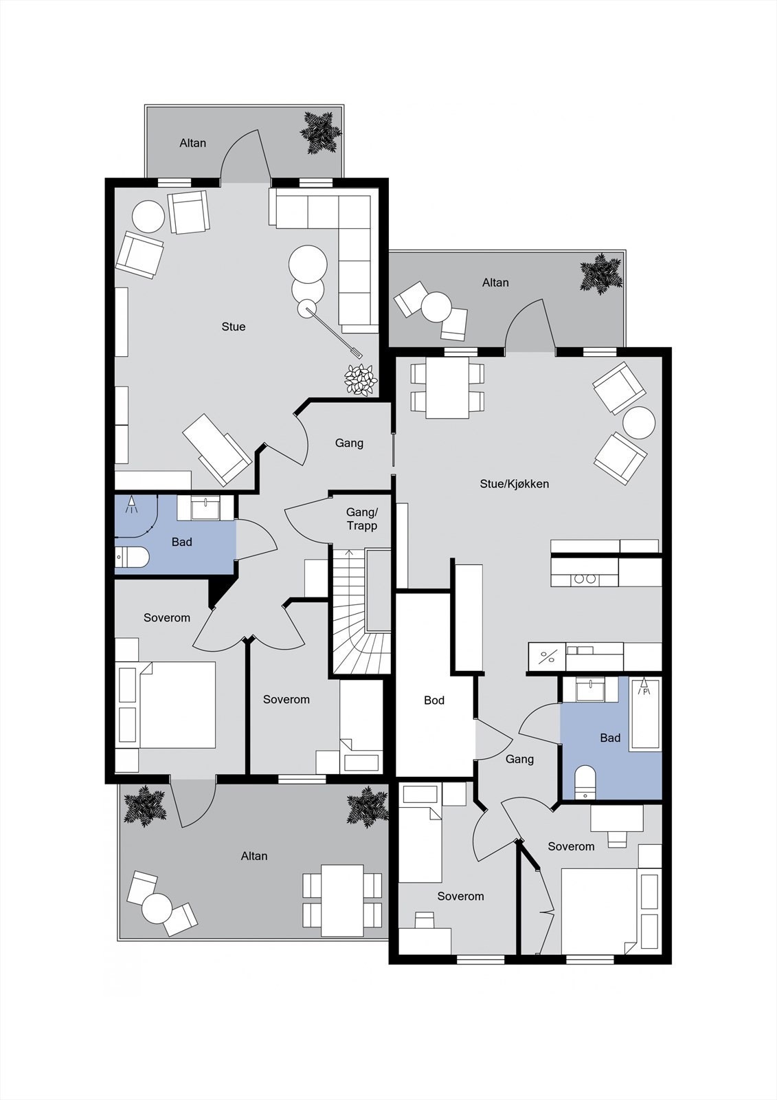 Planløsning 2. etasje Galleribilde