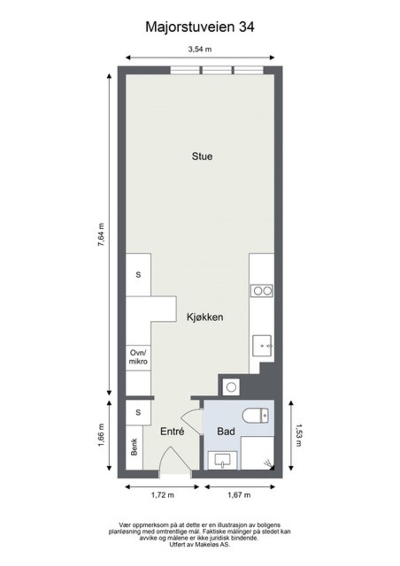 Leilighetens plantegning Galleribilde