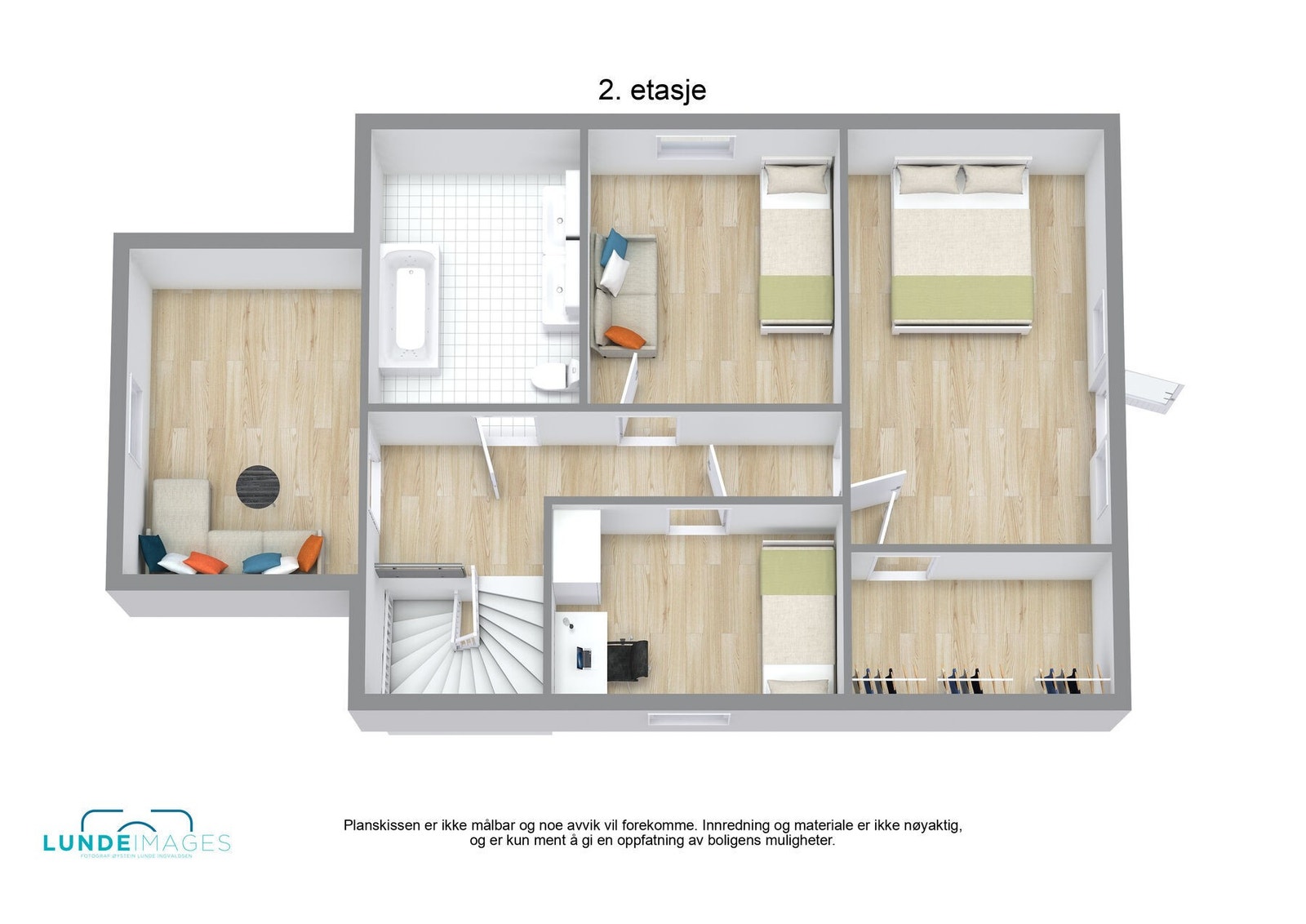 Planskisse 2. etasje 3D - ikke målbar Galleribilde