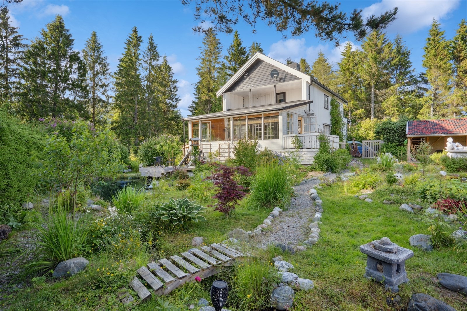 Her får du en innholdsrik enebolig over 3 plan med stor garasje, samt egen utleiedel med leieinntekter på kr 7500,-. Galleribilde