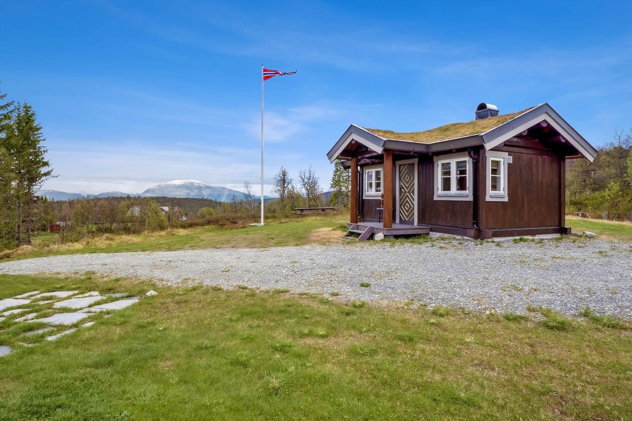 Frittstående anneks fra 2021 med torvtak og innlagt strøm 230V (via aggregat). Galleribilde