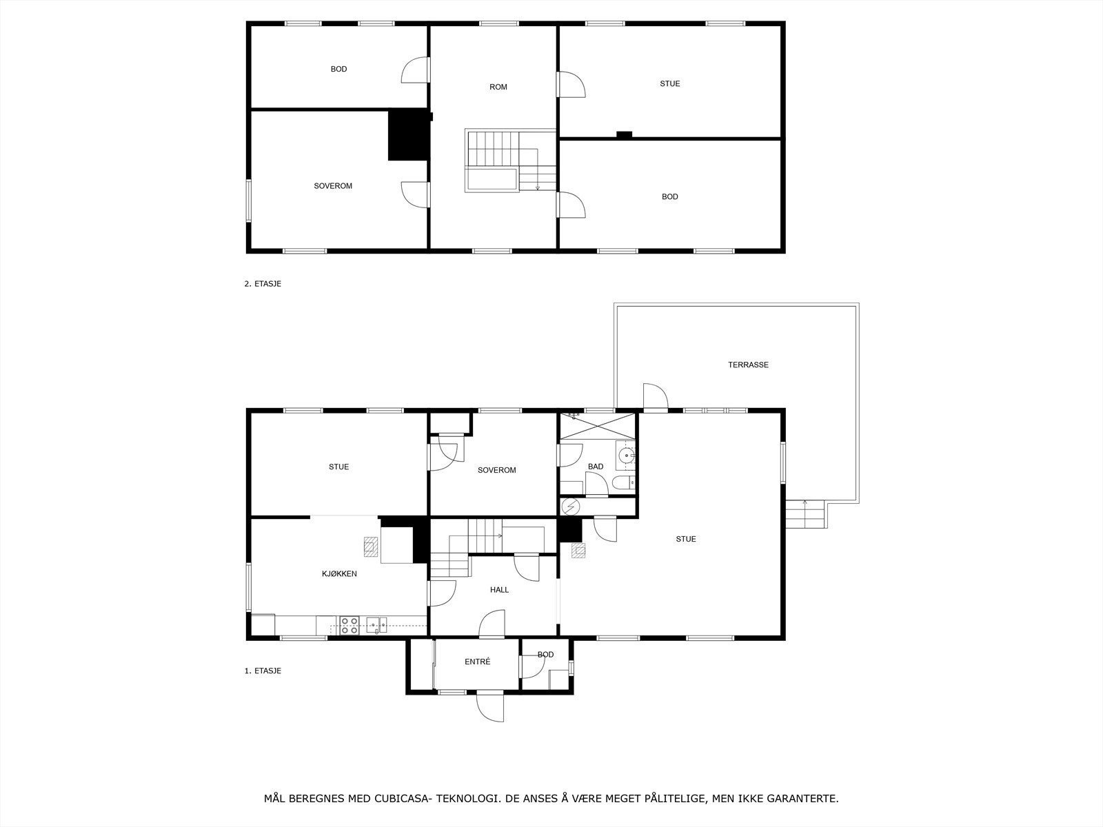 Plantegning begge plan sidebygning Galleribilde