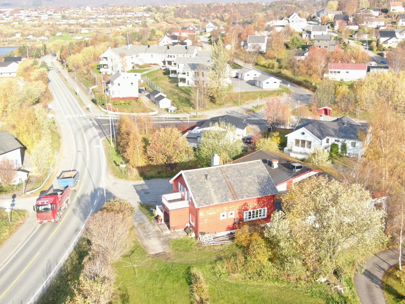 E6 og nordover mot Fauske sentrum Galleribilde