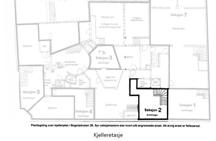 Planskisse kjeller Galleribilde