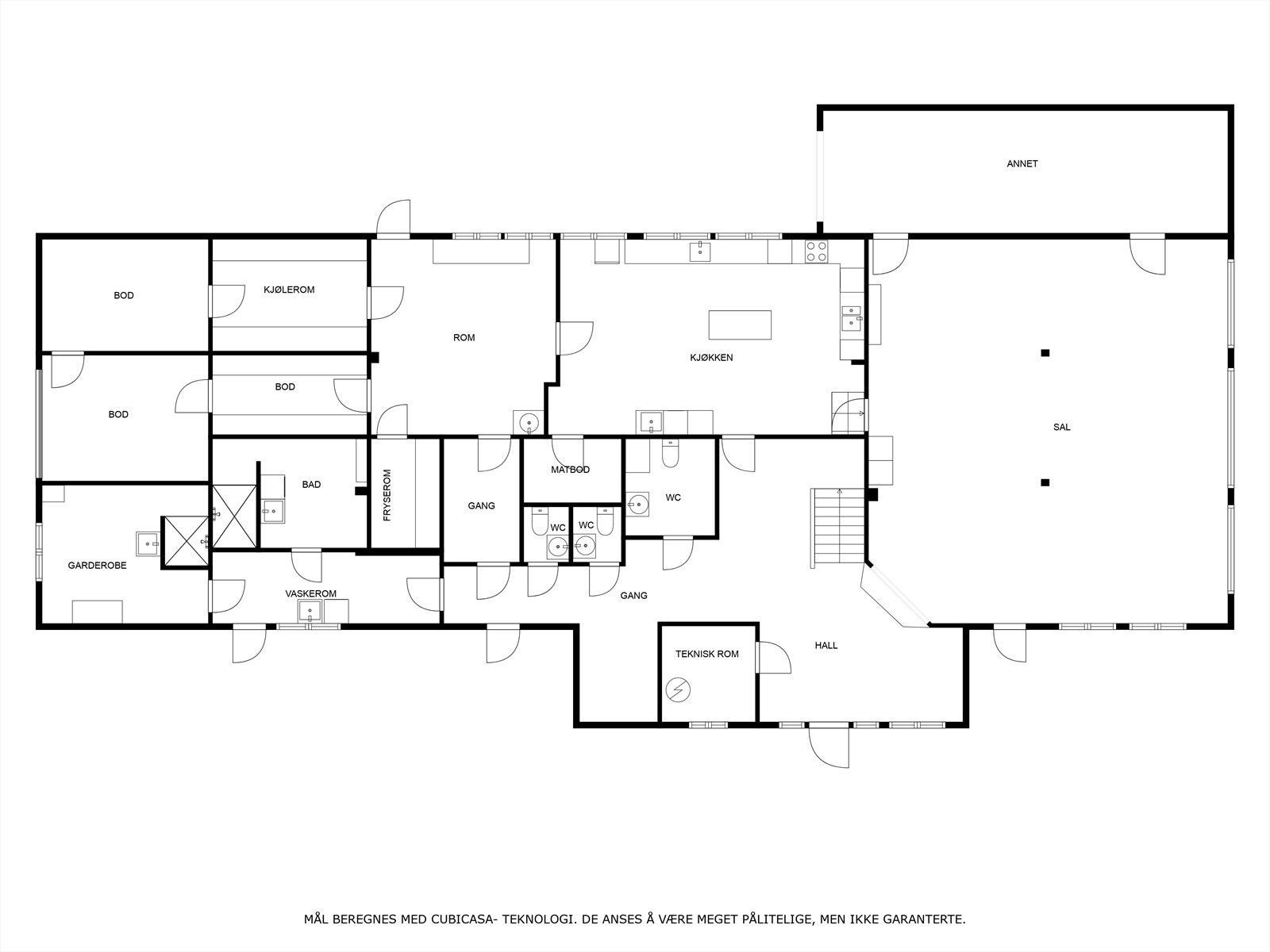 Plantegning Låve 1. etasje Galleribilde