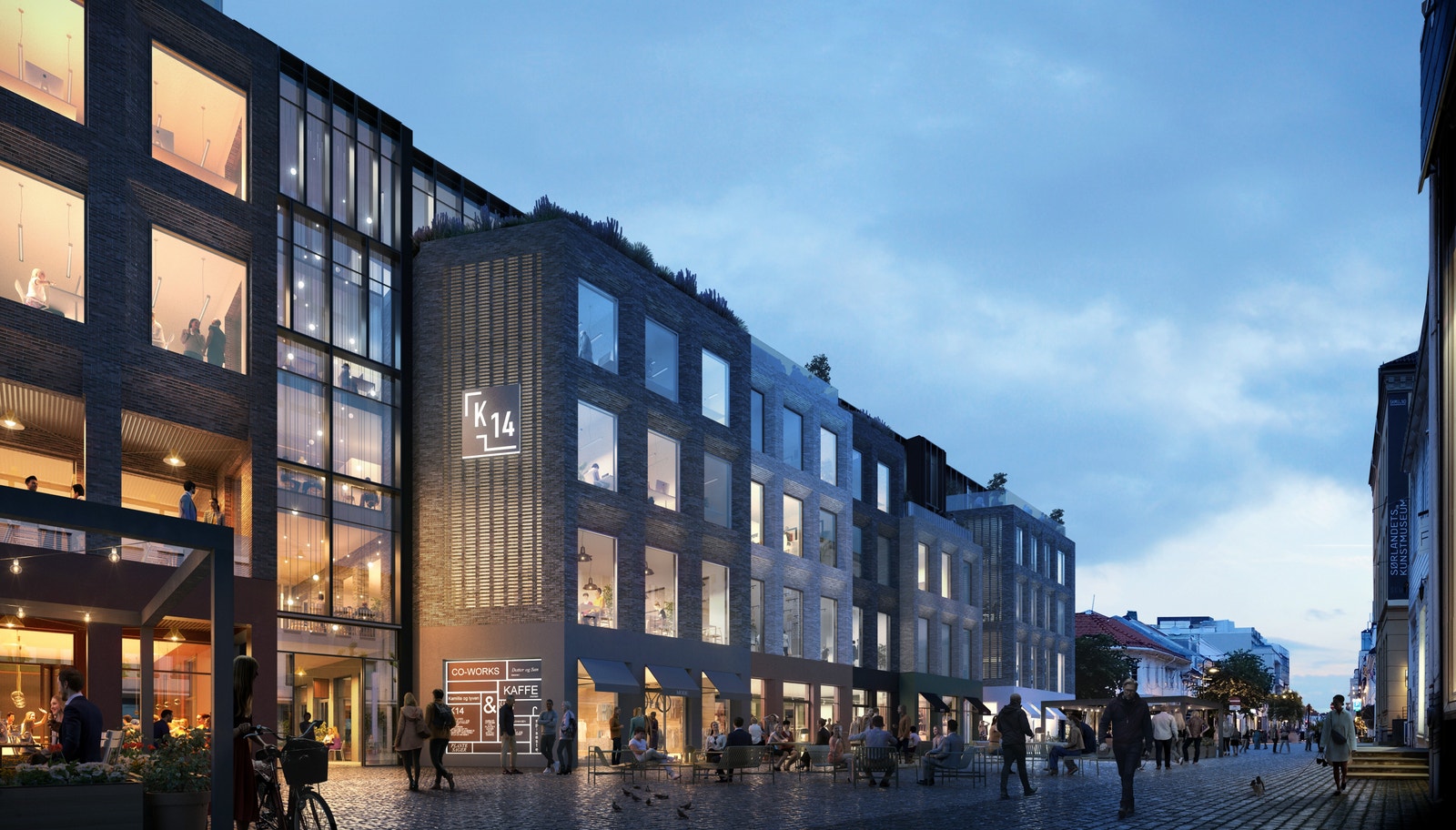 Inngangsparti mot Skippergata, sett fra Markens. Galleribilde