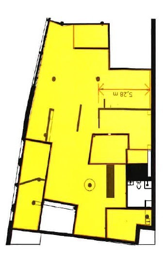 Plantegning lokalet BTA 238 m²