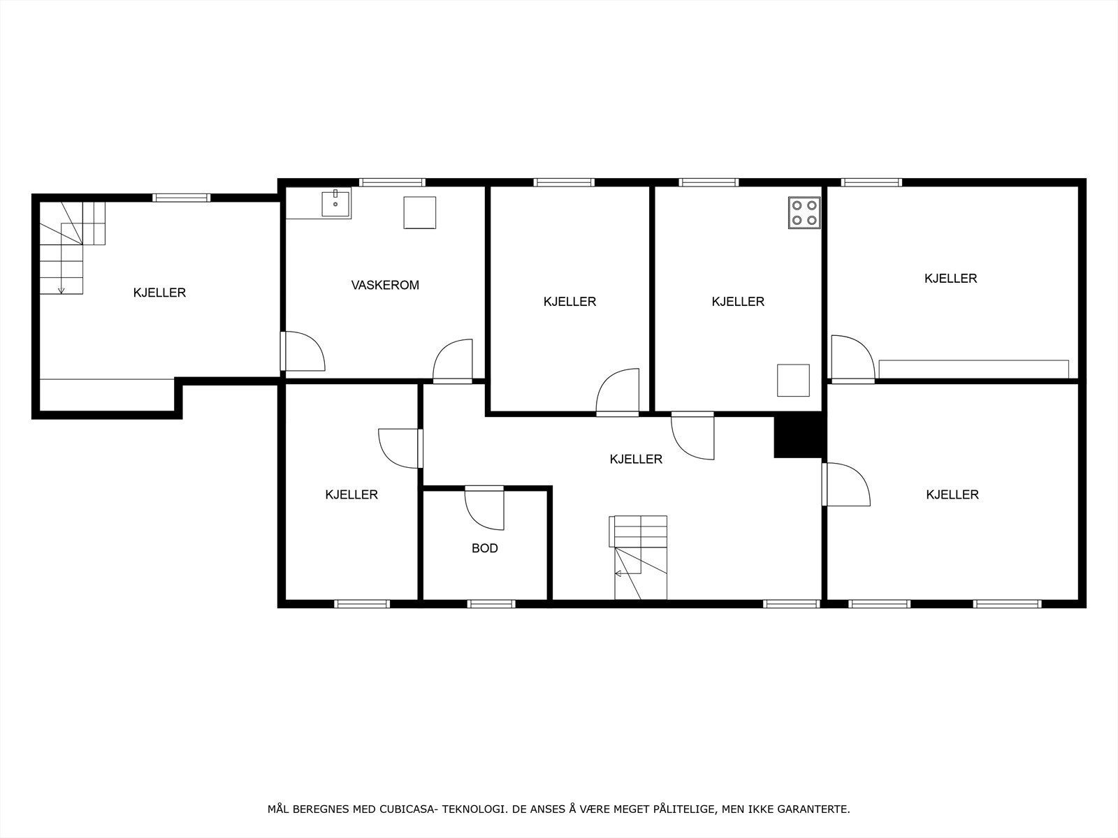 Plantegning kjeller hovedhuset Galleribilde