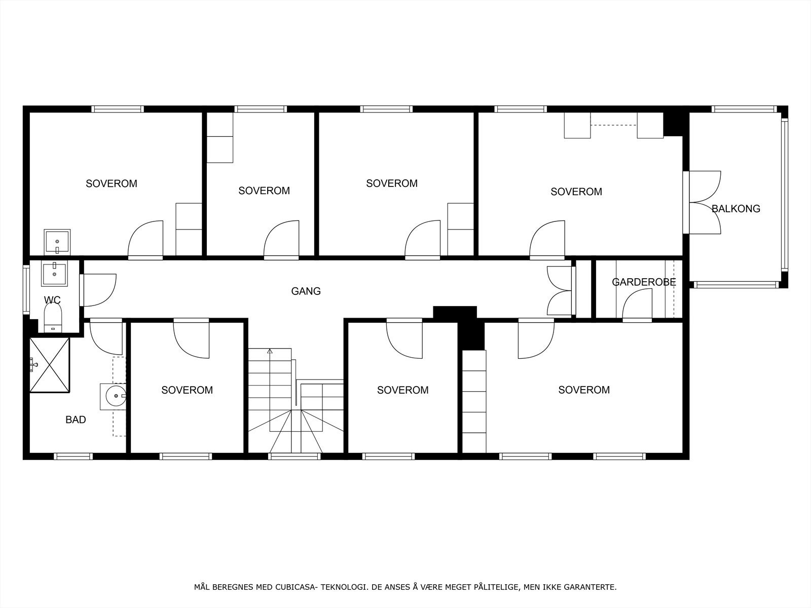 Plantegning 2 etasje hovedhuset Galleribilde
