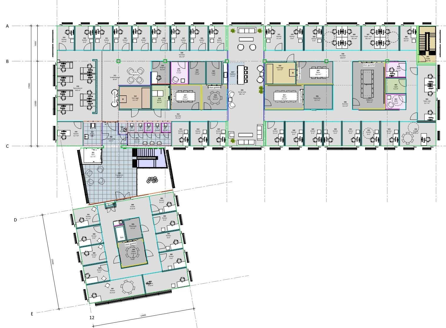 Eksempel planløsning Galleribilde