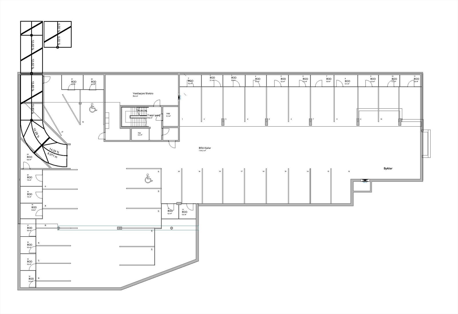 Plantegning parkeringskjeller Galleribilde