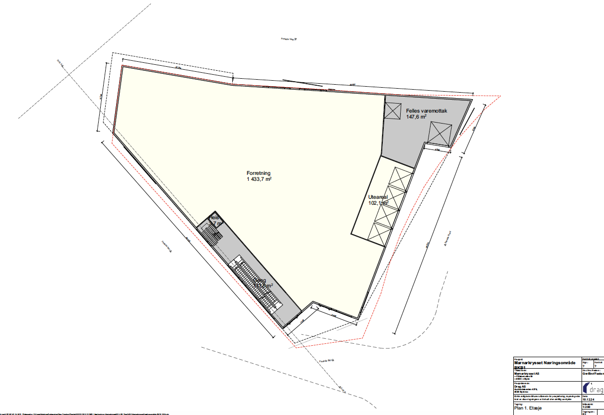 Plantegning, første etasje. Galleribilde