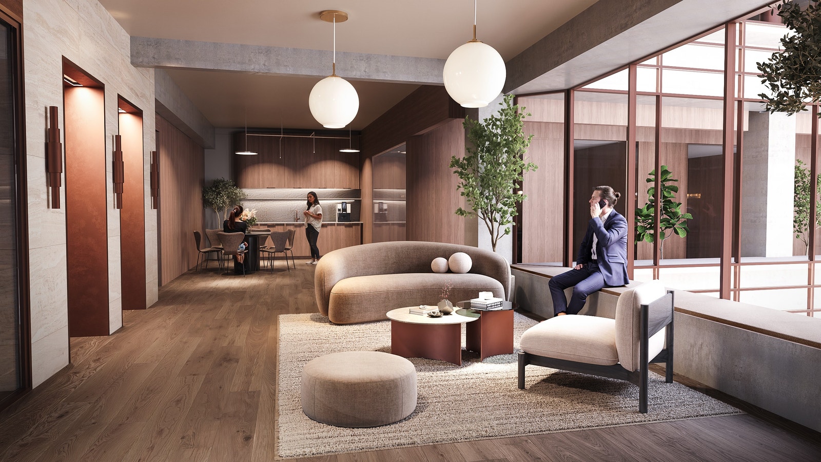 Fra kontoretasjen - sosial sone Galleribilde