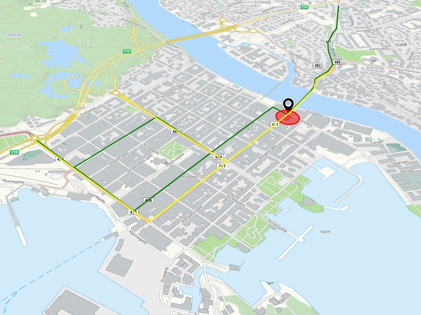 Sentral beliggenhet langs busstrasé Galleribilde