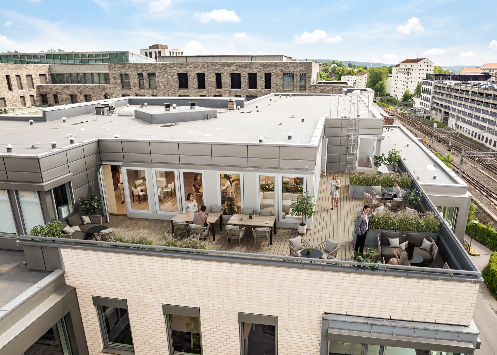 Lokalene i 6. etasje har en egen, attraktiv takterrasse. Galleribilde