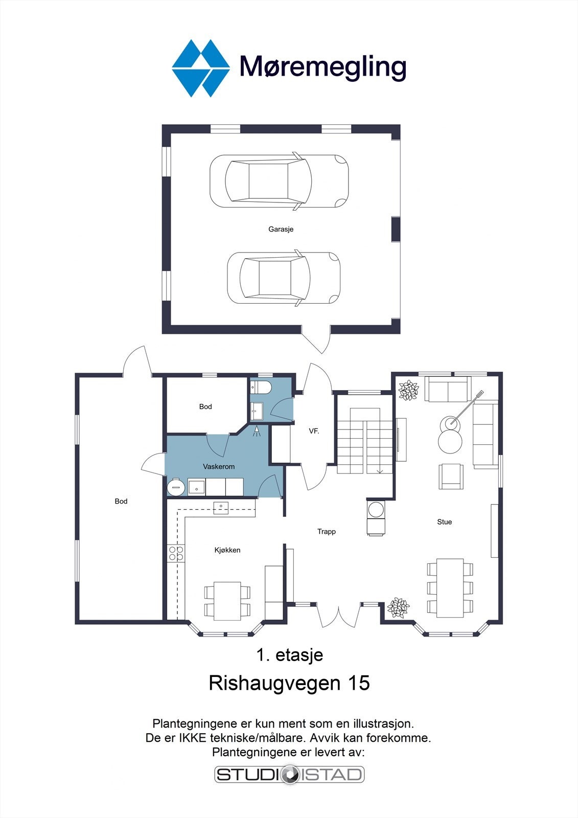 Plantegning 1. etasje Galleribilde